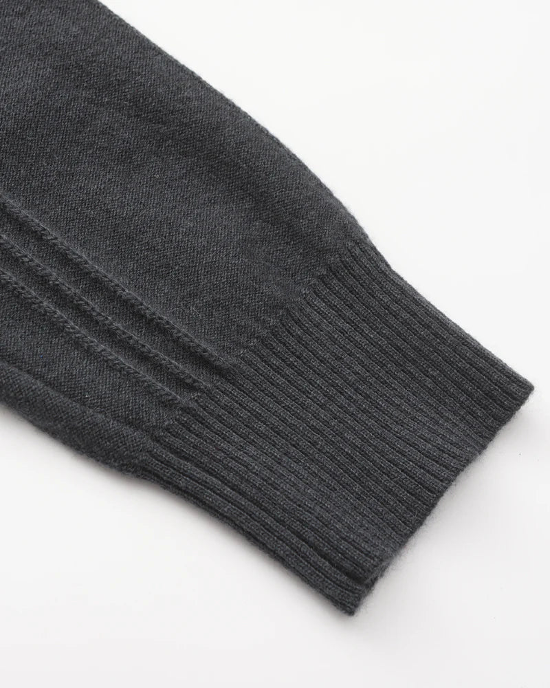Elite Ribbed Cashmere Half Zip