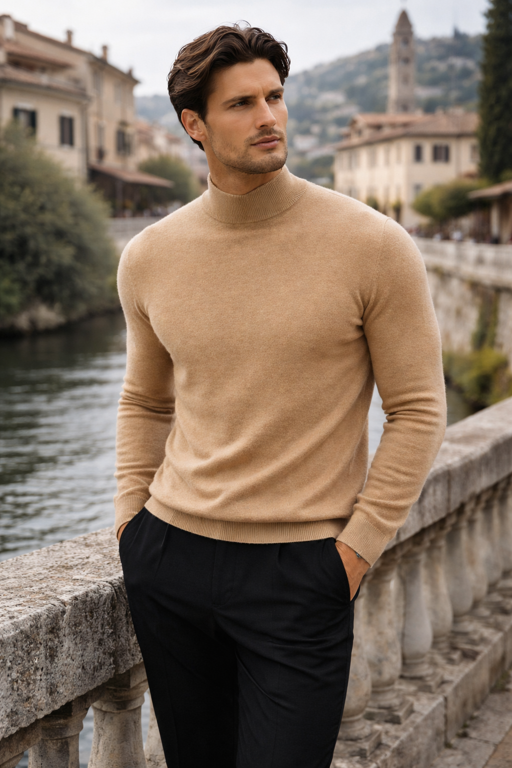 Cashmere-Blend Turtleneck