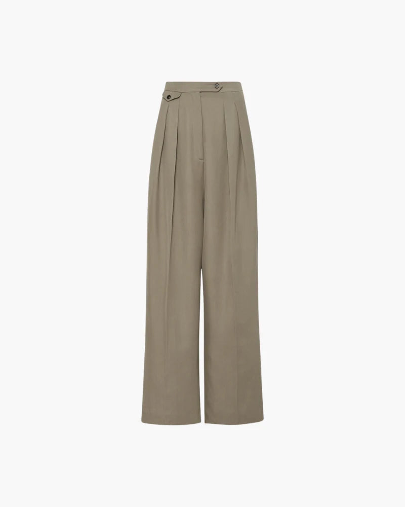 Woolen Wide-Leg Trousers