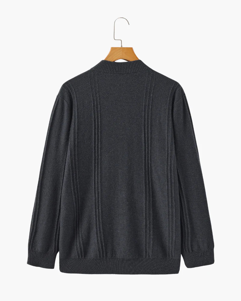 Elite Ribbed Cashmere Half Zip
